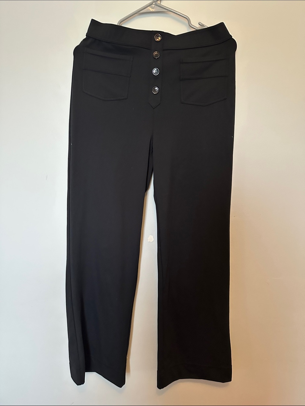 Halara Women's Black Wide-Leg Button-Front Pants Medium